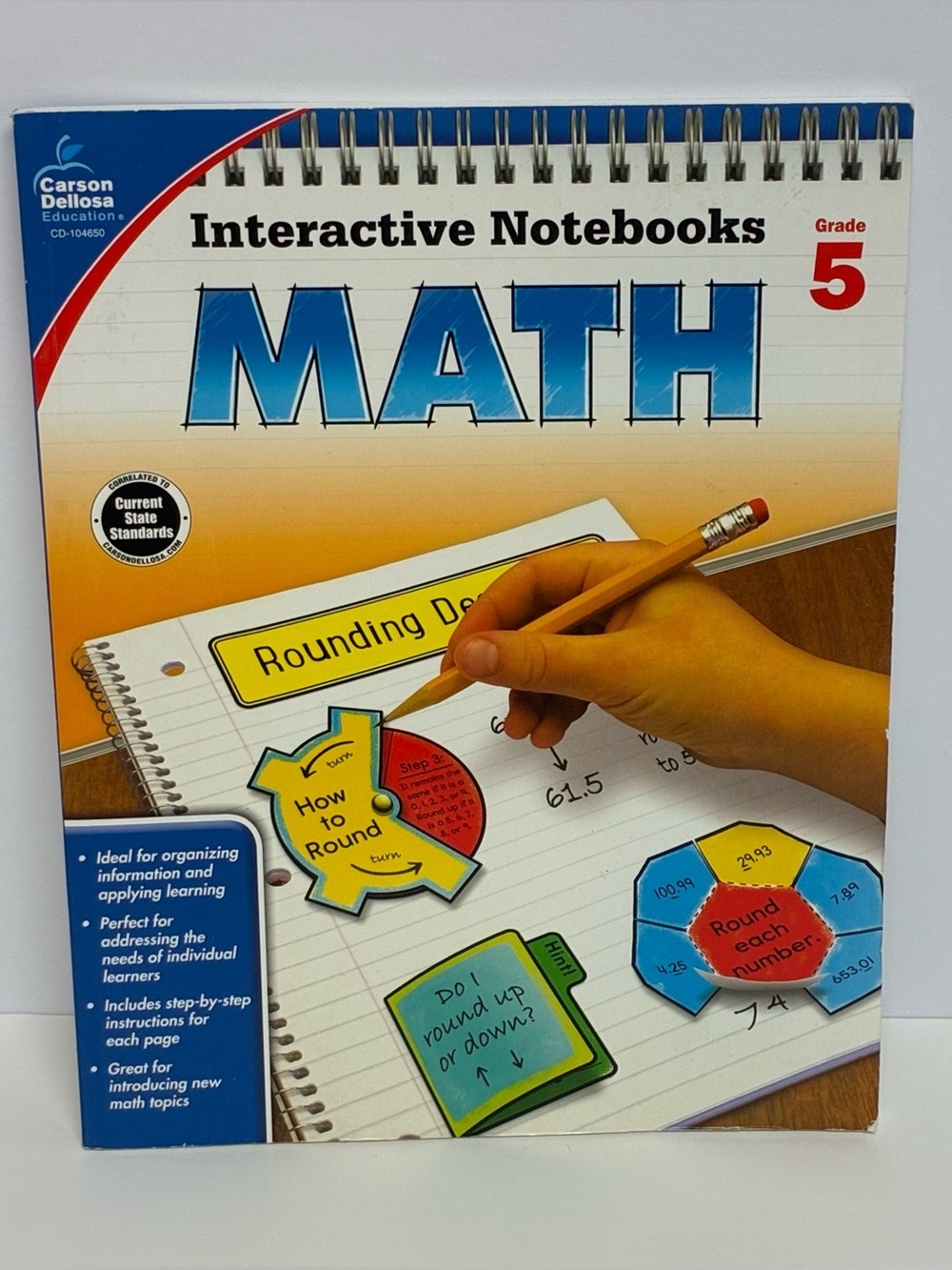 Carson Dellosa MATH Grade 5 Resource Book Interactive Notebooks Workbook